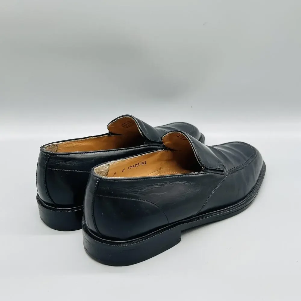 Florsheim Shoes Mens 8 Black Leather Imperial Loafers Slip On Dress Made USA